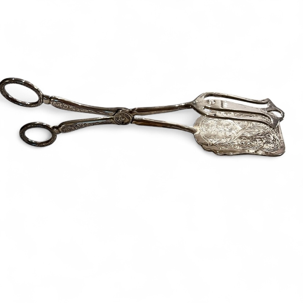 Silver-plated Cake Serving Tong Shabby Chic style
